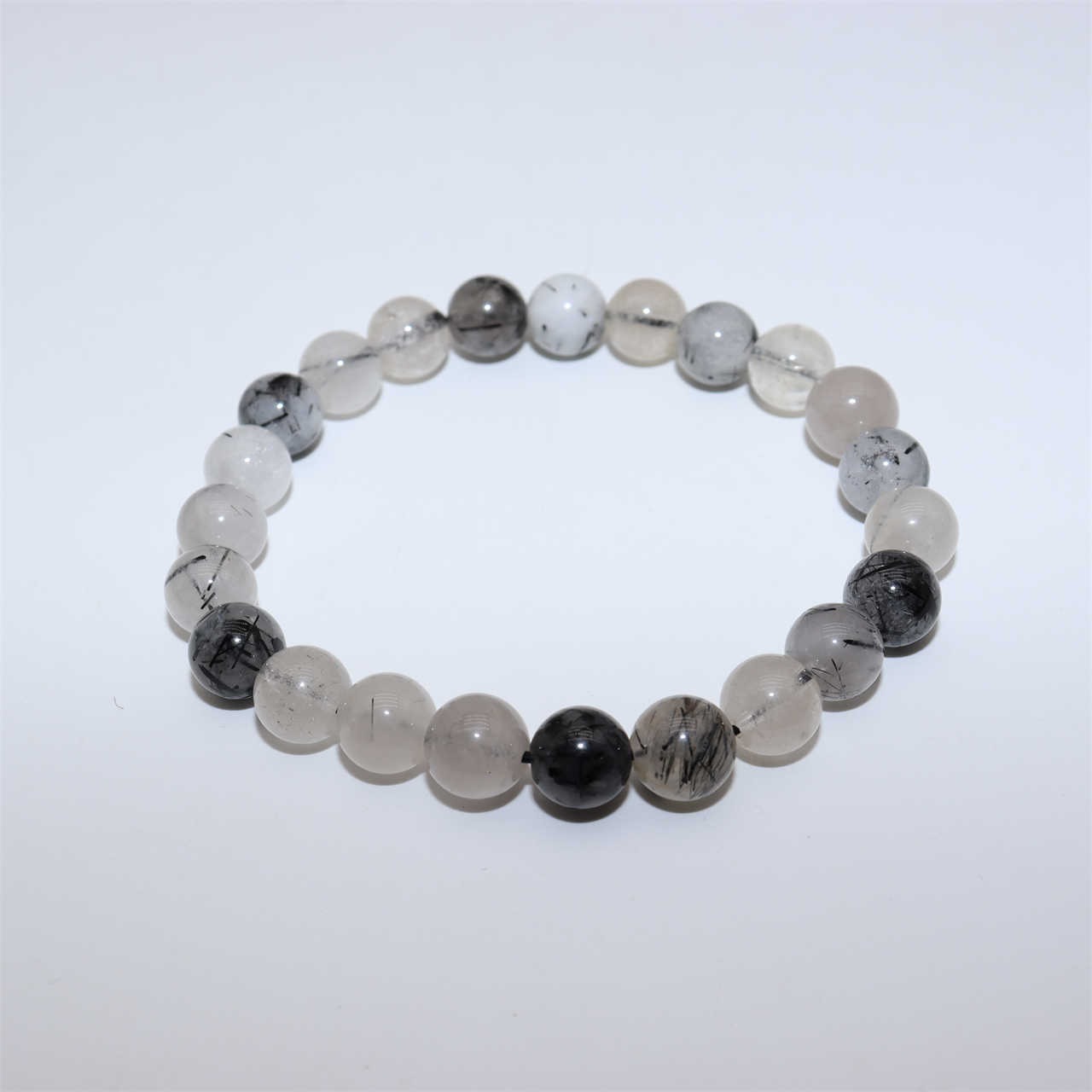 Black tourmaline in quartz bracelet 1